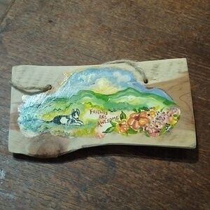 Hand Painted split log painting. 52GW2